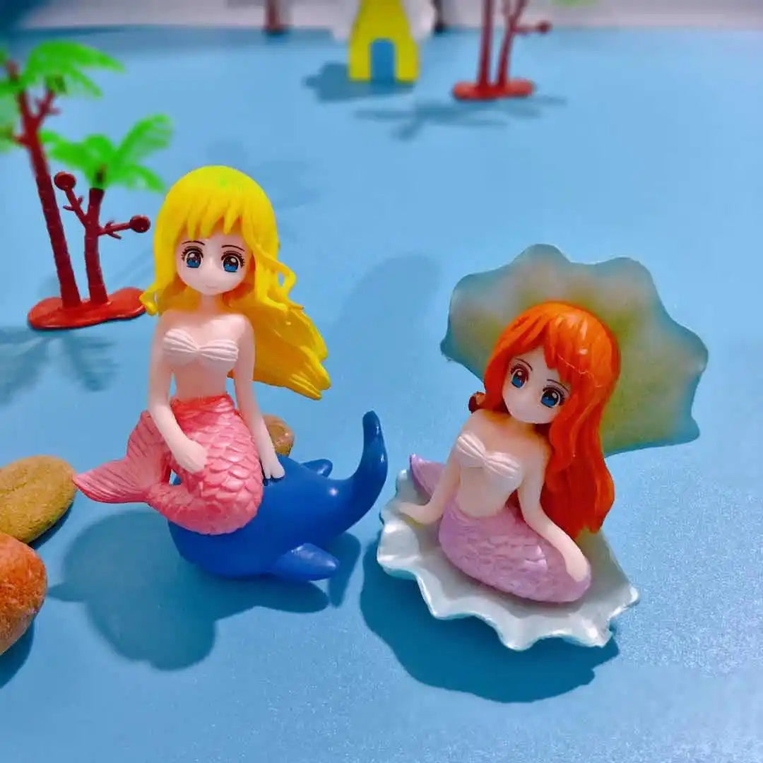 Pretty Mermaid Figurines for Aquarium Kawaii Artificial Mermaid Ornaments Fish Tank Handicrafts Desk Aquarium Decoration