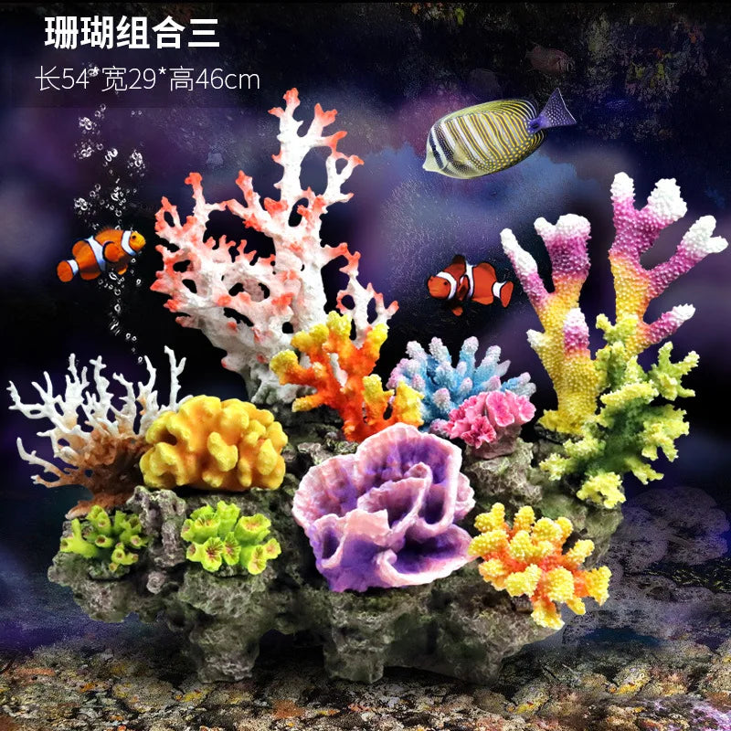 A3 Fake Coral Small Ornament Set Simulation Water Grass rockery Decoration Fish Tank Decoration Shell Water Scenery Package Home