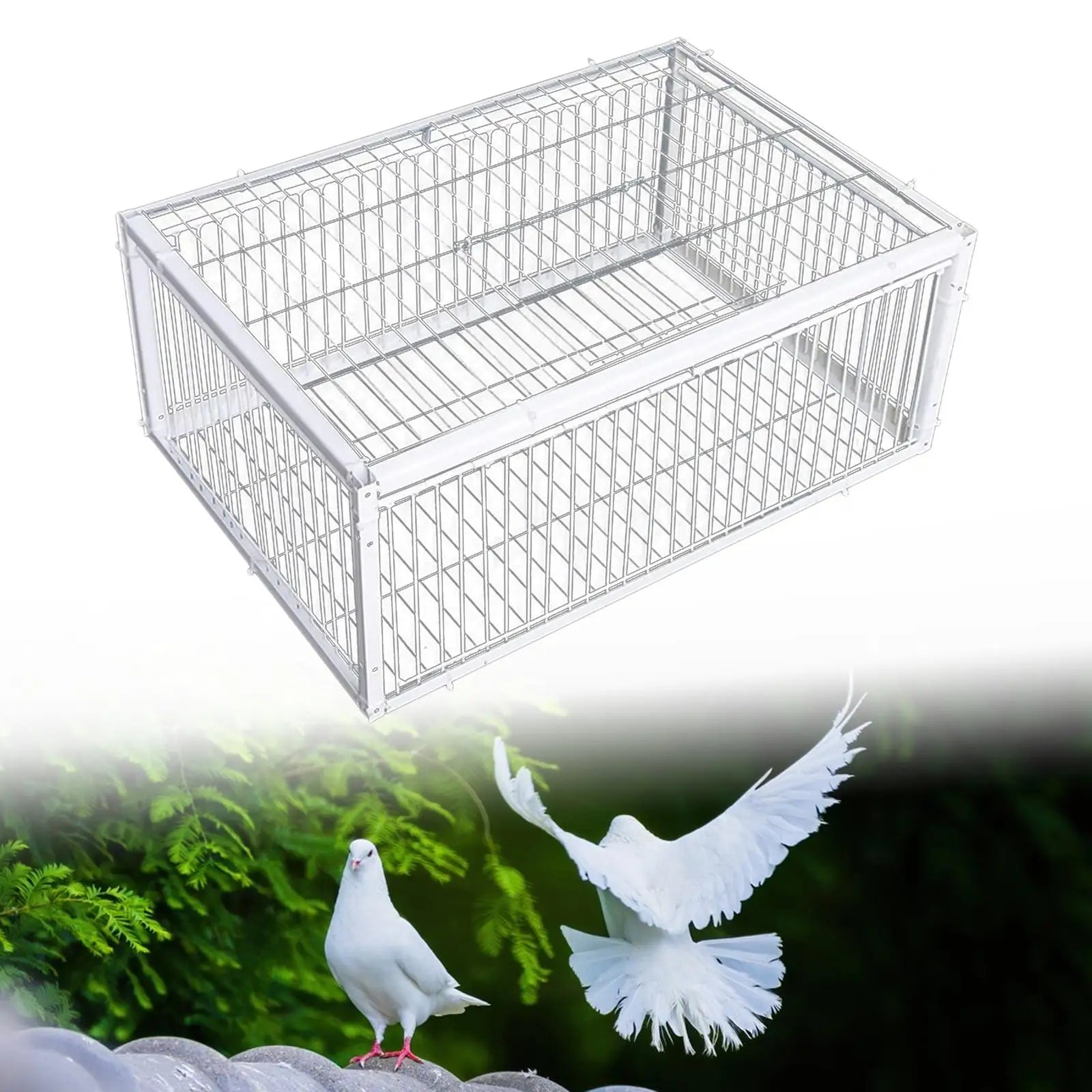 Pigeon Trap Cage Bird Supplies Pigeon Coop Bird Cage for Racing Pigeons Farms Garages Meat Pigeons Gardens 15.75"x11.81"x10.24"