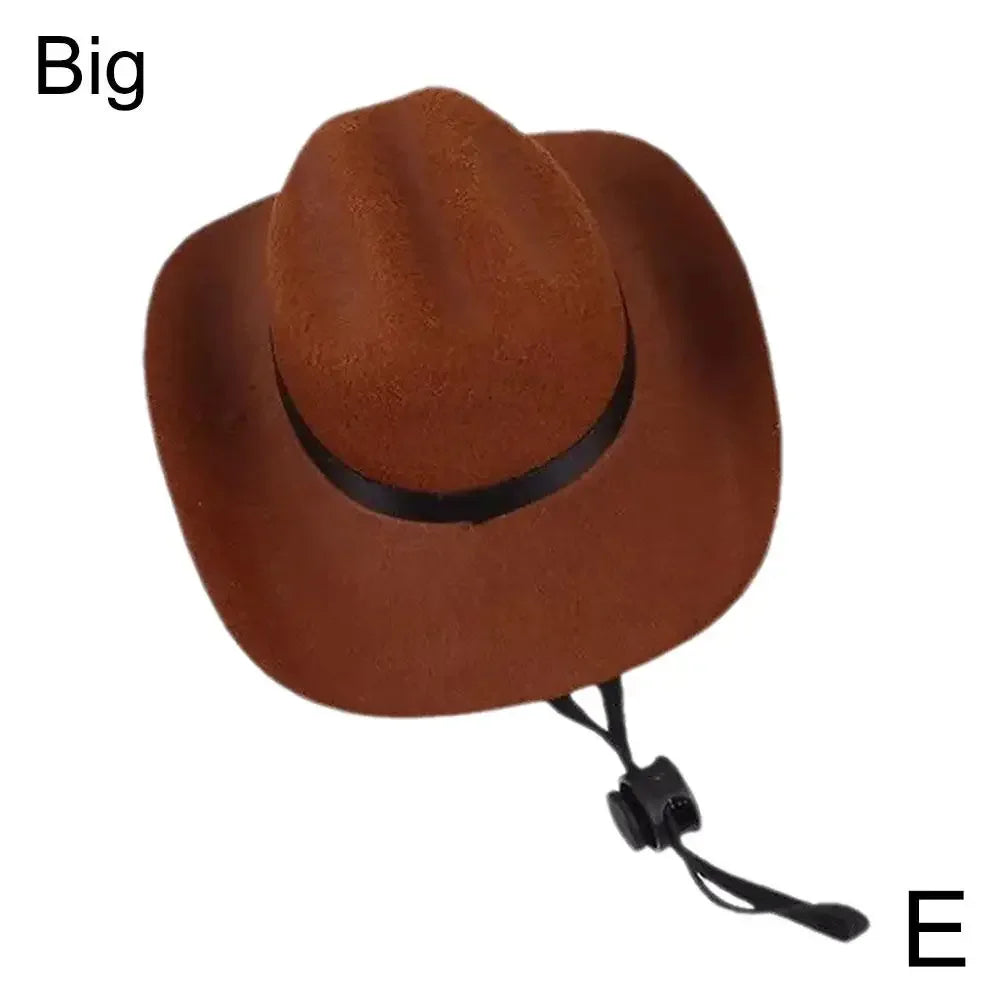 Pet Dog Cowboy Hat Headgear Cat Funny Headwear Outdoor Adjustable Cosplay Photo Dog Props Performance Accessories Caps G7I6