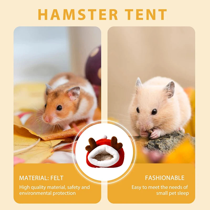 Hamster Nest Cute House Winter Soft Warm Bed Non-slip Hamster Sleeping Nest Small Animals Bedding House For Dwarf Hamsters