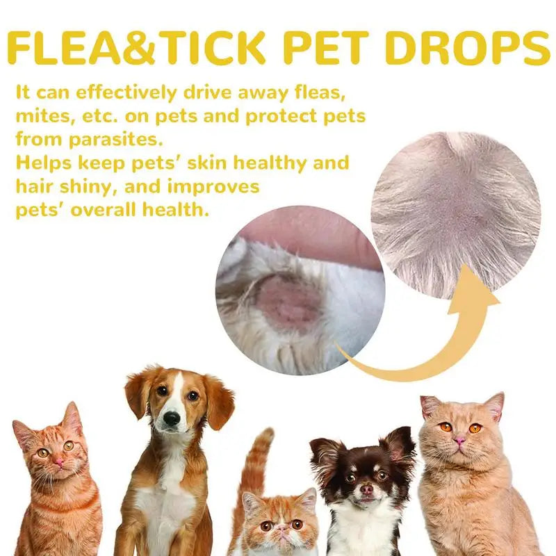 Pet Dogs Cat Vitro Drops Pet External Drops Anti Flea Drops Long Lasting Tick Removal Tool Comfortable Tick Liquid for Cats
