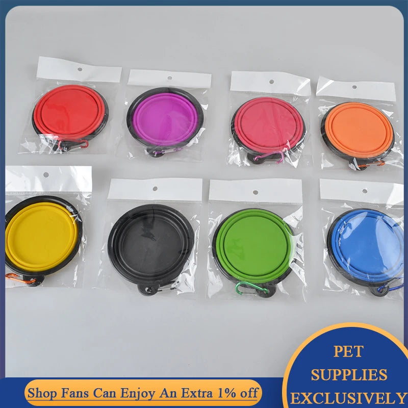 350ml/1000ml Folding Cat Dog Water Bowl Silicone Collapsible Dishes Pet Bowl Outdoor Puppy Food Container Feeder Dropshopping
