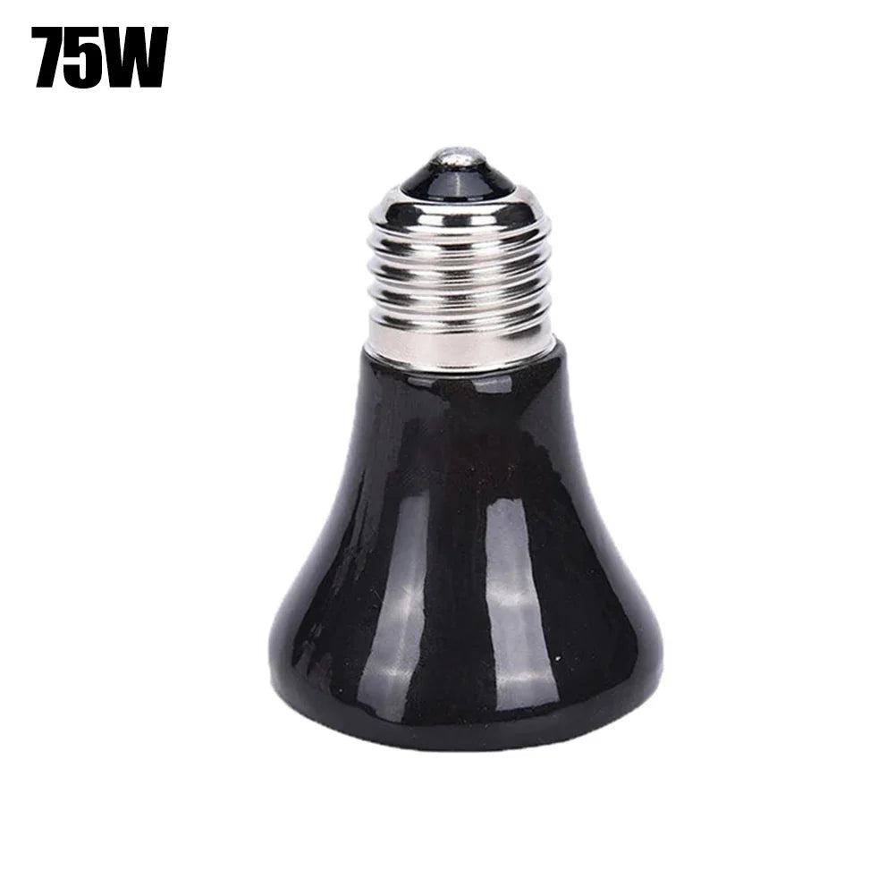 1PCS Heat Emitter Bulb 25-75W Black Ceramic Pet Reptile Breed Light Brooder Lamp Bulb For Home Pet Renovation Accessories