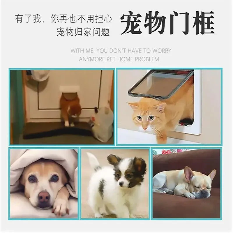 2629330105003+3 Dog Cat Flap   Way Security Lock Flap Door for Cats Kitten ABS Plastic Small Pet Gate Door Kit Cat