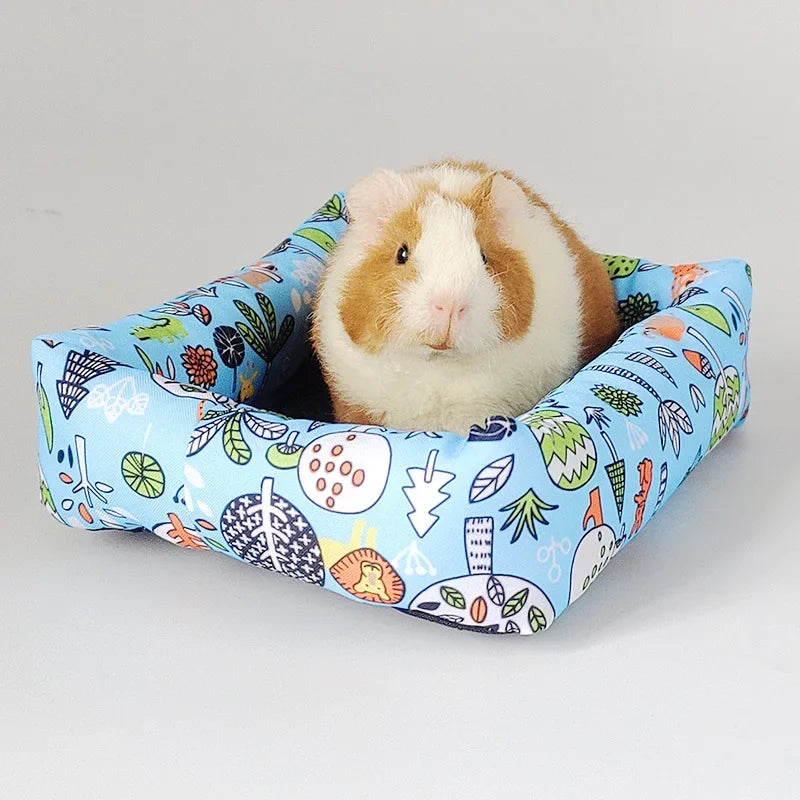 Summer Small Pets Cool Nest Puppy Kitten Rattan Mat Cute Print Pet Cooling Mat for Guinea Pig Hamster Chinchilla Small Cage
