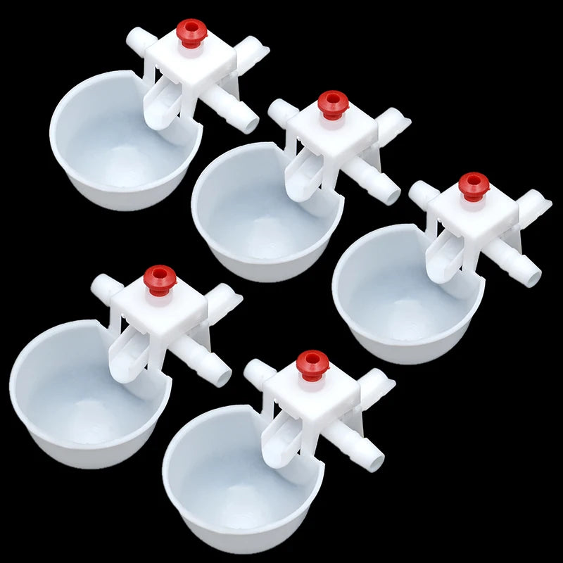 6/12Pcs Adjustable Poultry Drinker Bowl Plastic Automatic Pigeon Water Cups for Chikens Bird 9.5mm Water Drinking Fountain