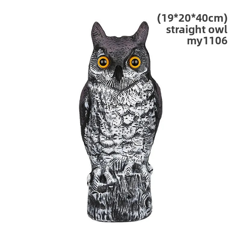 Simulated owl outdoor gardening bird-scaring and rat-repelling decorative item, a shaking animal resin owl handicraft