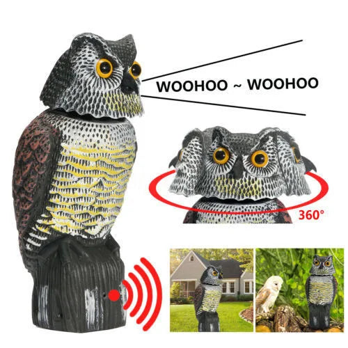 Simulated owl outdoor gardening bird-scaring and rat-repelling decorative item, a shaking animal resin owl handicraft