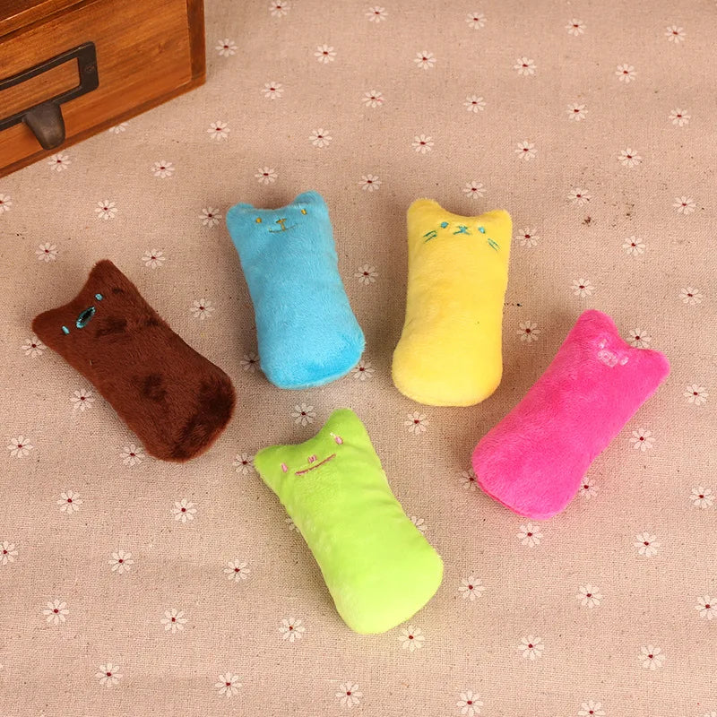 Teeth Grinding Catnip Toys Funny Interactive Plush Cat Toy Pet Kitten Chewing Vocal Toy Claws Thumb Bite Cat mint For Cats