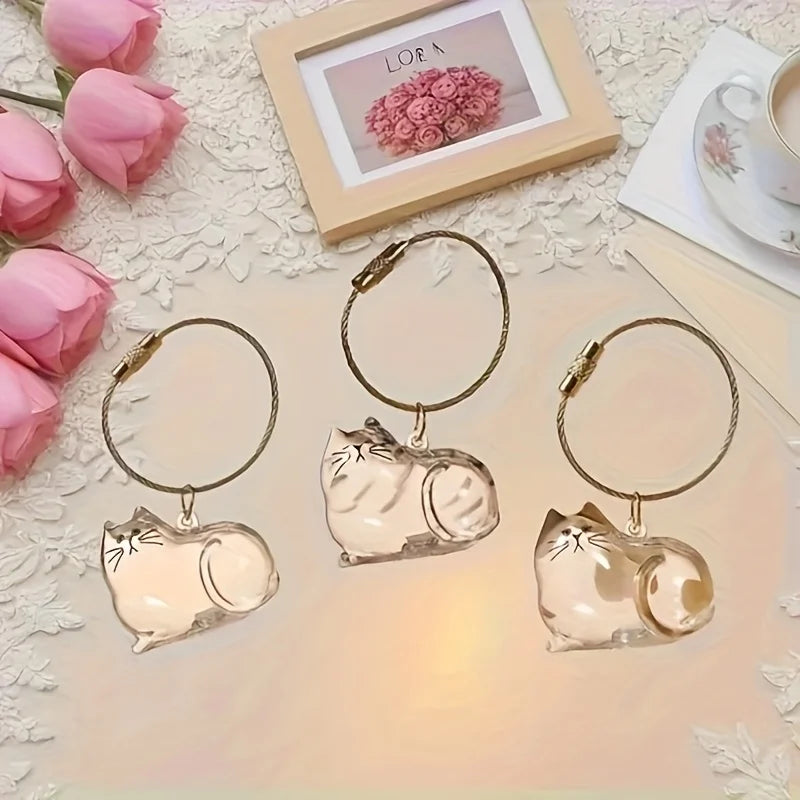 1/3pcs Transparent Cat Memorial Capsules Pet Hair Keepsake Box with Hanging Loop for Cat Lovers Gift Pendant Keychain Pet Access