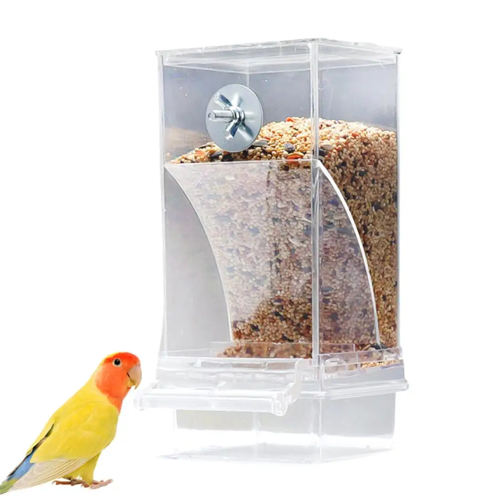No Mess Bird Feeders Automatic Parrot Feeder Drinker Acrylic Seed Food Container Cage Accessories For Small And Medium Para I5F4