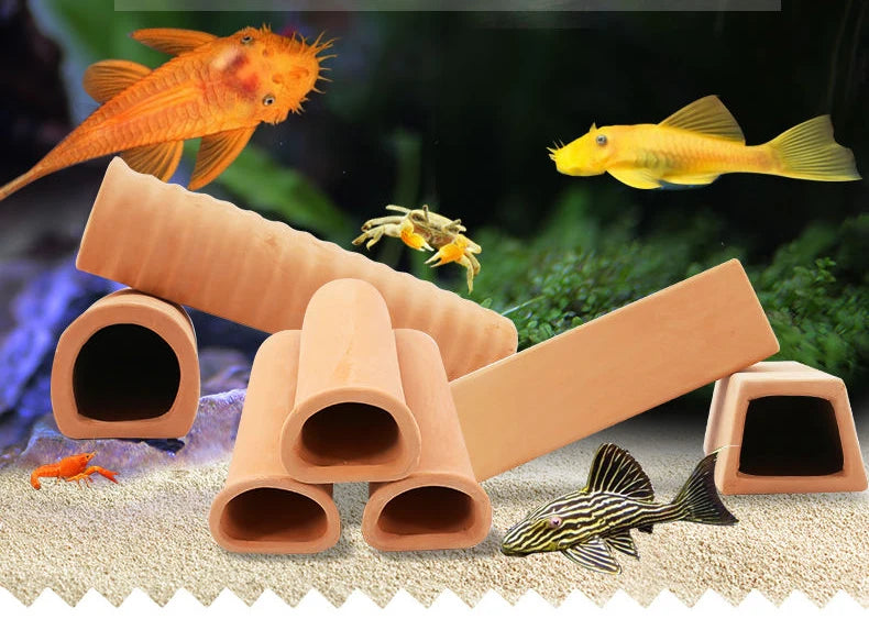 S/M/L/XL Fish Shrimp Breeding Tank Hiding Shelter Clay Pot Spawning House Fish Tank Decoration Cave Aquarium Accessories