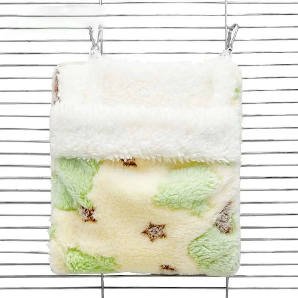 Star Pattern Sugar Gliders Sleeping Pouch Warm Soft Rat Sleeping Bag Comfortable Pet Swing Bag Hamster Plush Hammock