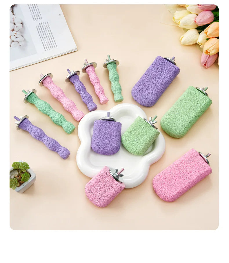 Parrot Stand Bird Supplies Bird Cage Accessories Parrot Teething Stick Toy Claw Grinding Stand Scrub Stand Stick Bird Stand