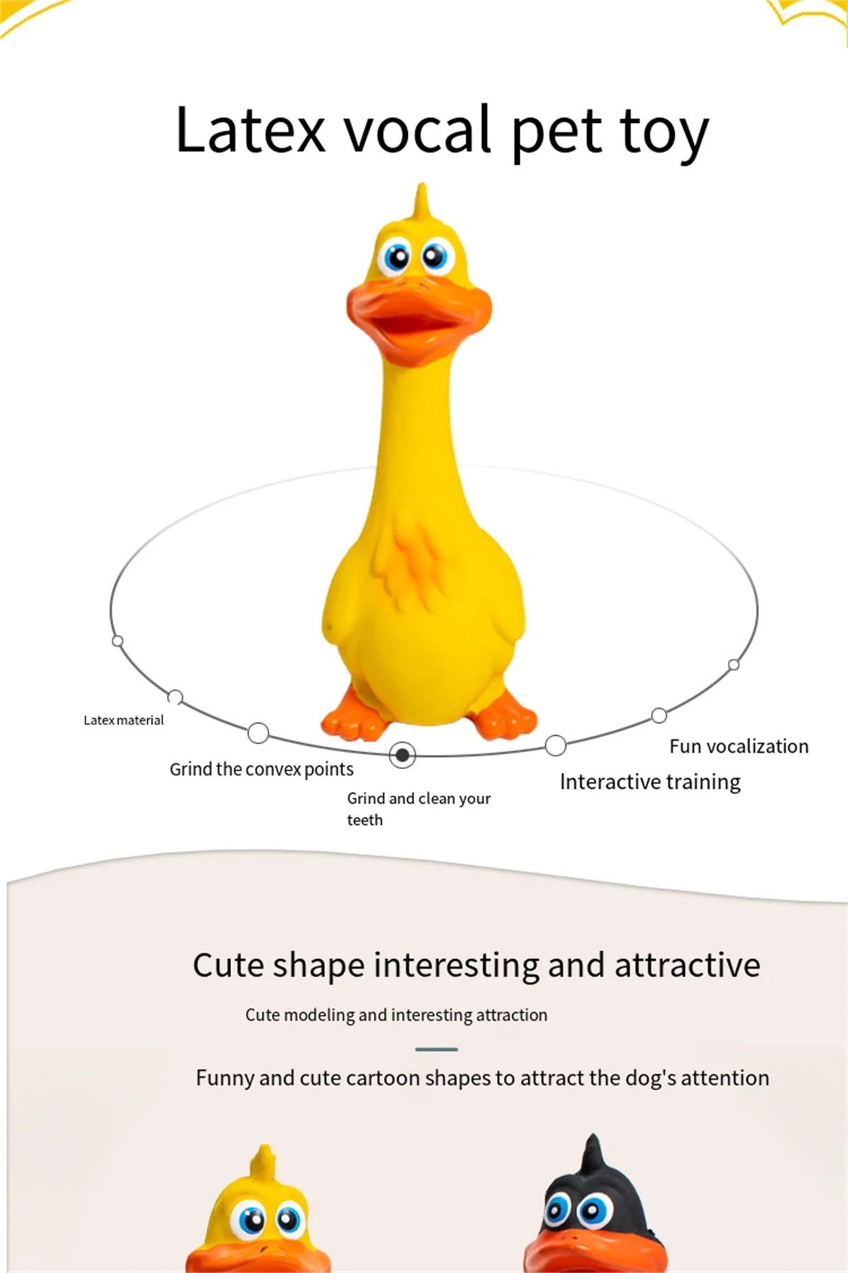 Pets Dog Toys Screaming Chicken Squeeze Sound Toy Rubber Pig Duck Squeaky Chew Bite Resistant Toy Puppy Training Interactive