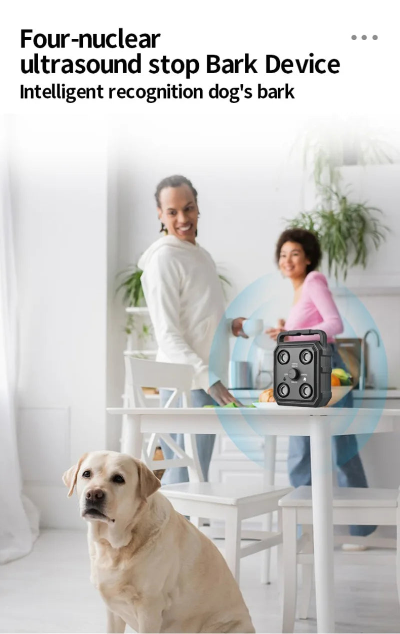 New Ultrasonic Stop Barker Dog Trainer Automatic Sound Control Anti-Barking Rechargeable Deterrent Device Pet Training Supplies