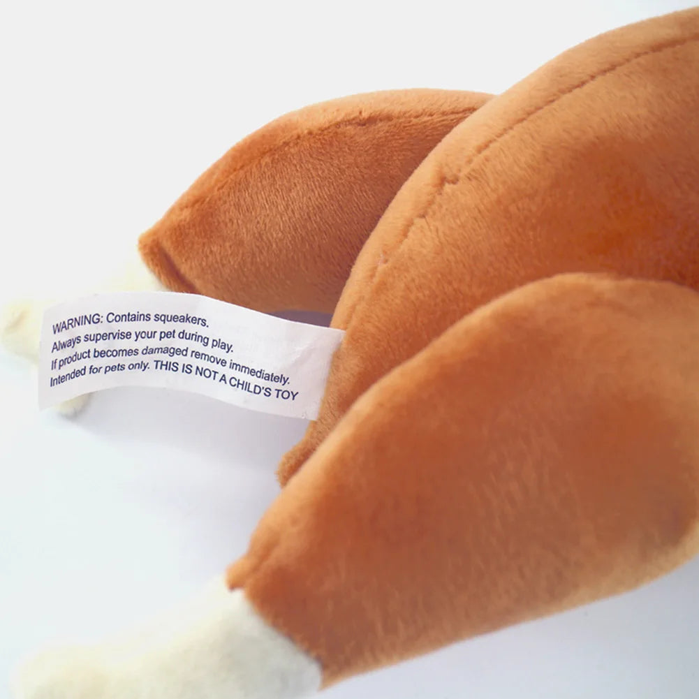 Pet Dog Roast Chicken Plush Squeaky Stuffed Toys Chew-resistant Chew Toy Teeth Cleaning Toy Pet Accessories