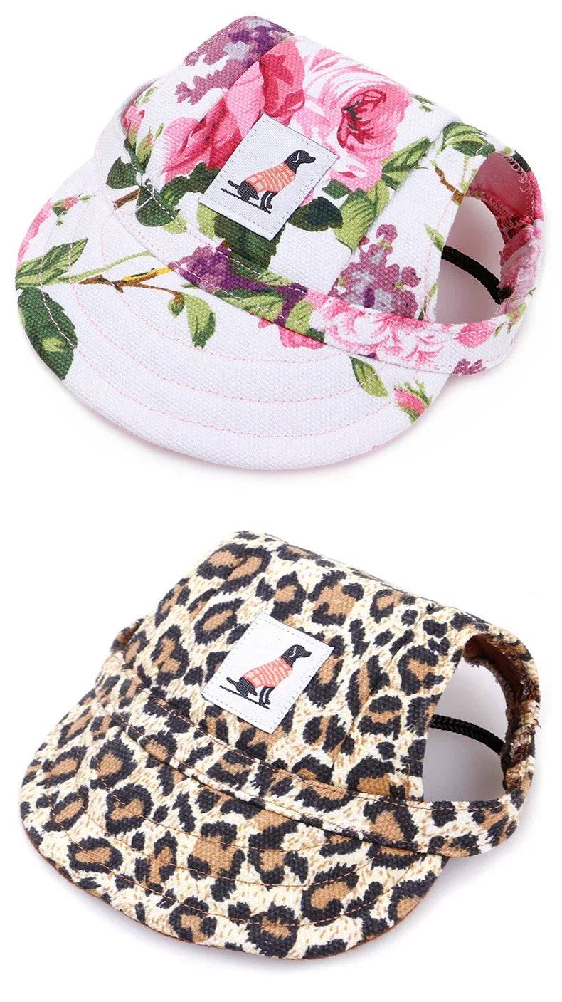 Dog Baseball Cap Hat with Neck Strap Adjustable Comfortable Ear Holes for Small Medium Large Dogs in Ourdoor Sun Protection