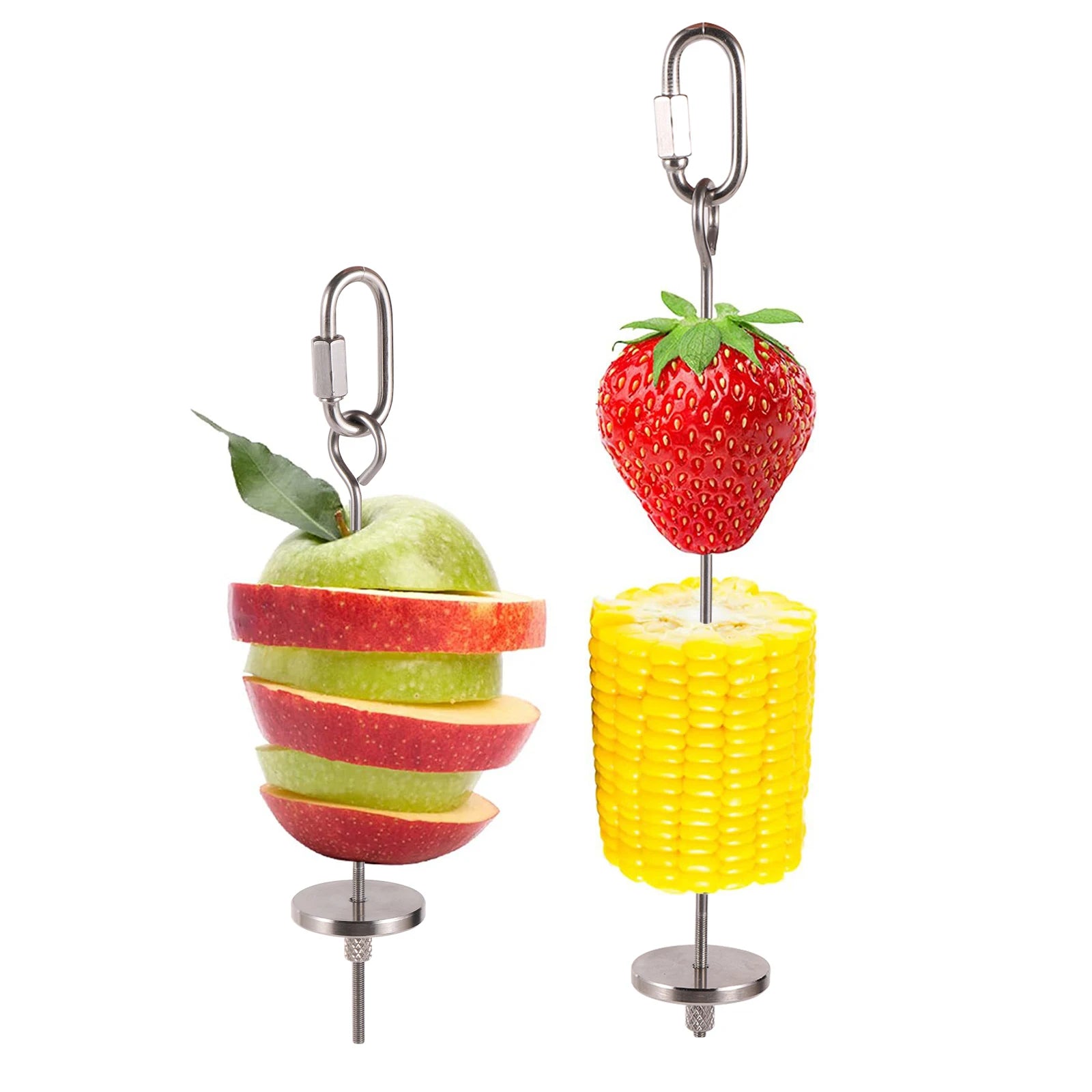 1 Pc Stainless Steel Pet Parrot Bird Food Rack Bird Cage Fruit Fork Fruit Fruit Fork Hook Meat Vegetable Skewer Bird Supplies