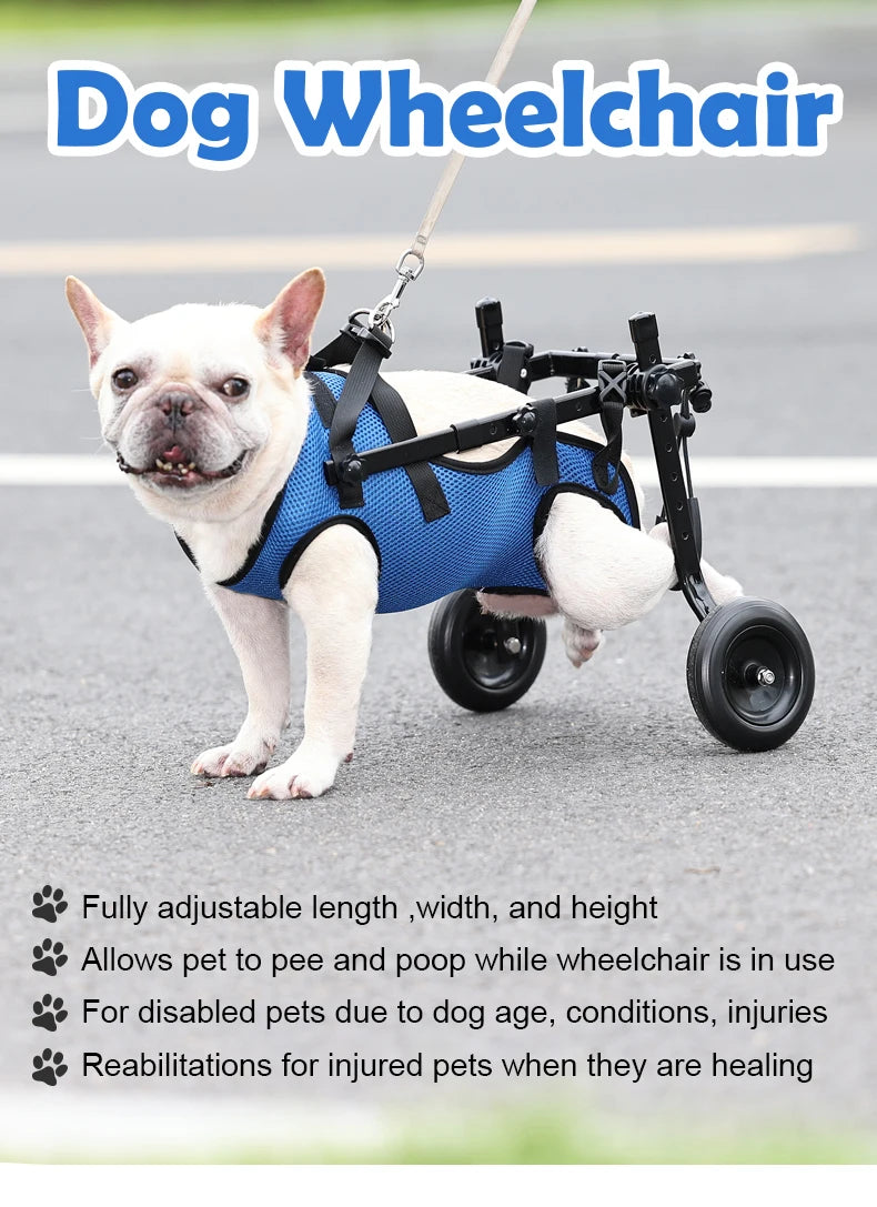 Pet Wheelchair Cart Adjustable Pet Mobility Aids with Wheels Disabled Cat Dog Rehabilitation Walking Mobility Aid Troll