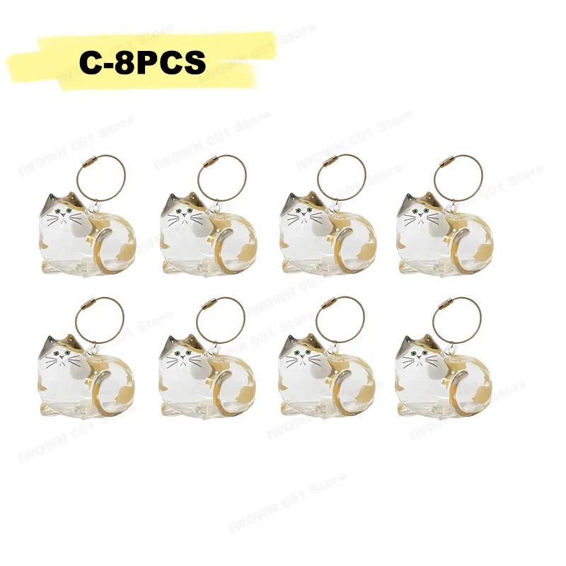 Cat Hair Storage Box Memorial Keychain Transparent Pet Fur Storage Container Hanging Cat Keychain Pendant for Pet Lovers