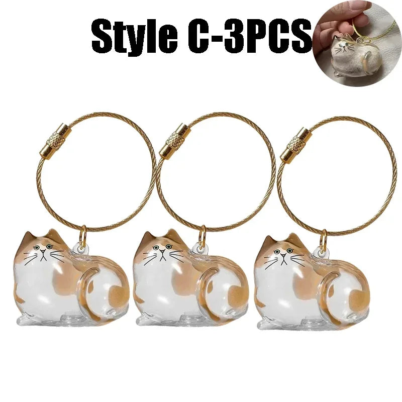 1-40PCS Pet Hair Organiser Memorial Keyring Transparent Cat Hair Organiser Souvenir for Pet Lovers Pet Memorials
