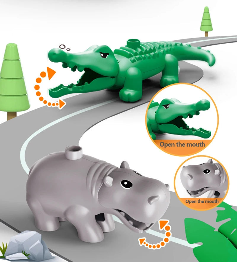 62-310 pieces DIY Building Blocks Bulk Compatible with Duplo Animals Marble Run City Classic Bricks Assembly Model Kids Toys