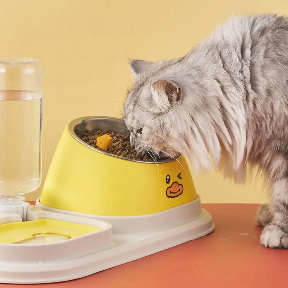 Anti Choking 3-in-1 Cat Bowl Detachable Neck Protection Pet Food Water Dispenser Non Slip Large Capacity Dog Cat Drinker Feeder