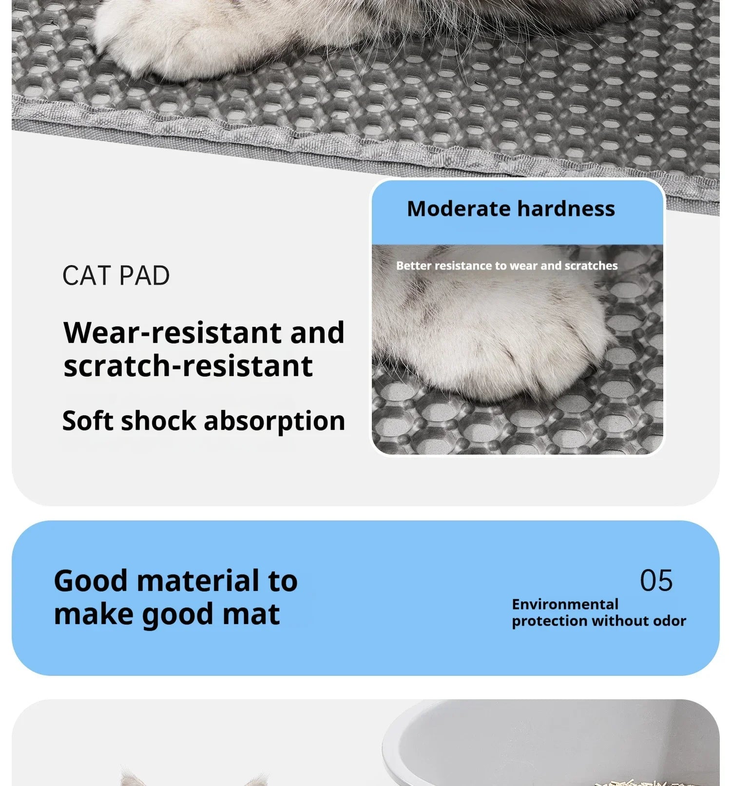 60x90cm Cat Litter Mat Waterproof Double Layer Pet Litter Box Mat Pet Toilet Cat Mat Nonslip Sand Cat Washable Pet Clean Mats