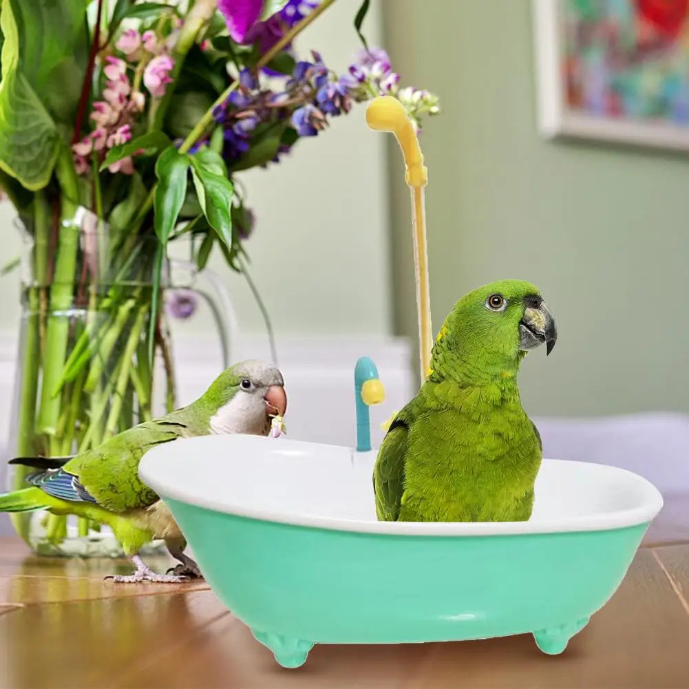 Automatic Parrot Bathtub Intelligent Bath Bird Shower Bathtub Cute Supplies Plastic Parrots Bath Toy Household Accessory