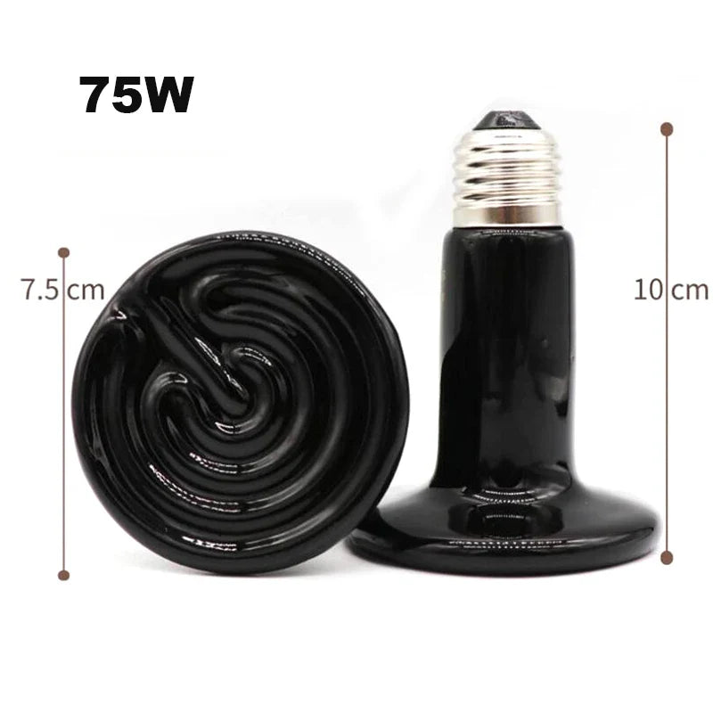 Mini Pet Reptile Infrared Ceramic Heating Lamp 220V Heat Emitter Light Bulb 50W 75W 100W E27  Turtle Warm Bulbs F2