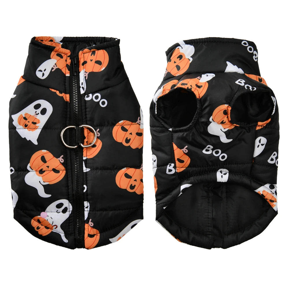 Halloween Dog Clothes Winter Warm Puppy Vest Jacket For Small Dogs Cats Outdoor Waterproof Pet Coat Chihuahua Costume Apparel
