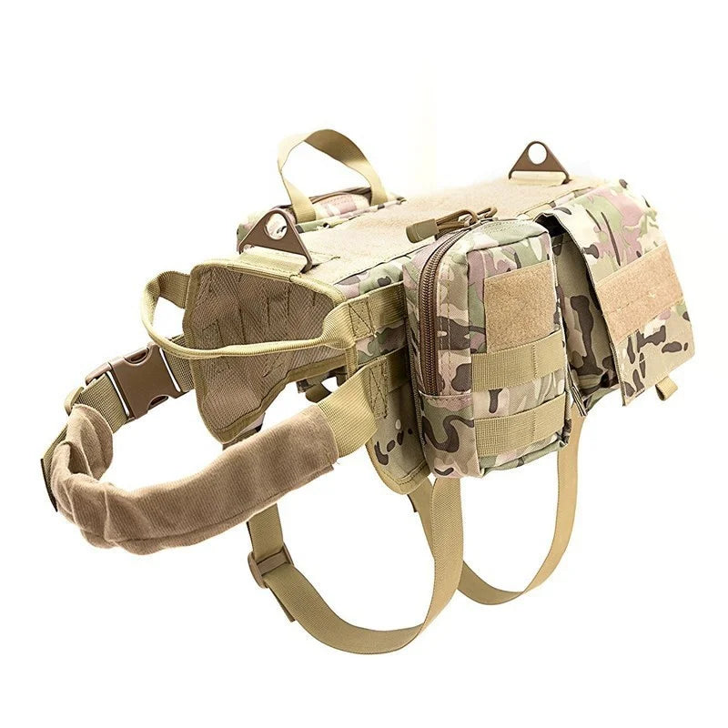 Tactical Vest Dog Clothing Large Dog Pet Chest Harness Vest Style Vest Detachable Outdoor Portable Comfortable Neck Protection