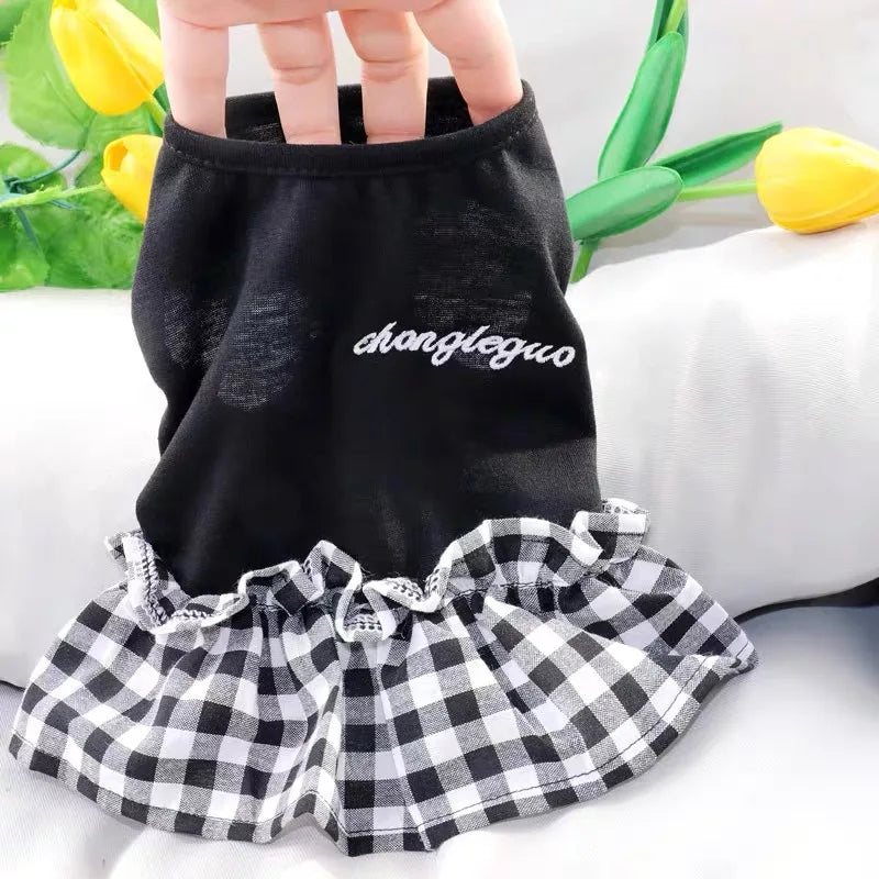 Strawberry Print Pet Dog Dress 2025 Dog Clothes Cute Bow Summer Puppy Costume Chihuahua French Bulldog Clothing Cat Dog Swimsuit