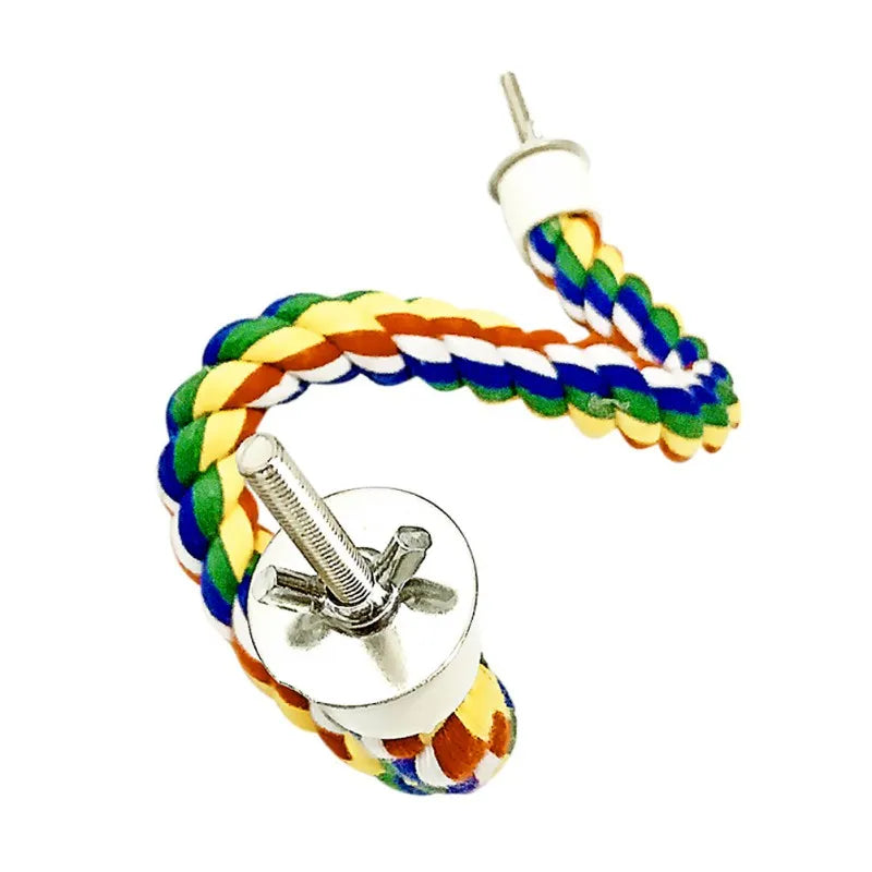 40/60/80/105cm Colorful Parrot Rope Hanging Braided Budgie Bird Cage Cockatiel Toy Pet Stand Accessories Ladder Swing Supplies