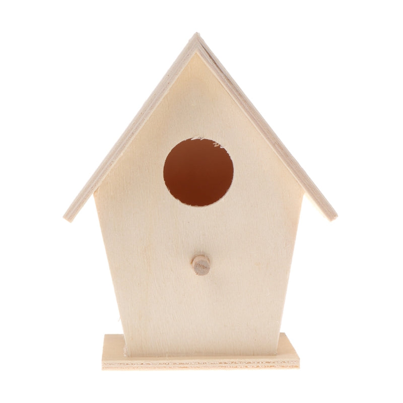 Wooden Bird House for Outside to Paint Bird Nesting Box Handmade Birdhouse with Perch for Small Birds Garden Decor