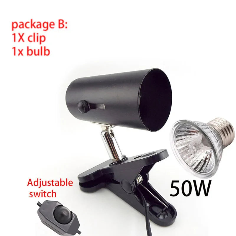 UVA UVB Reptile light lamp bulb Thermometer kit Turtle animal Heating heater Set Clip Bulb Lamp Holder Hygrometer Tortoises B3