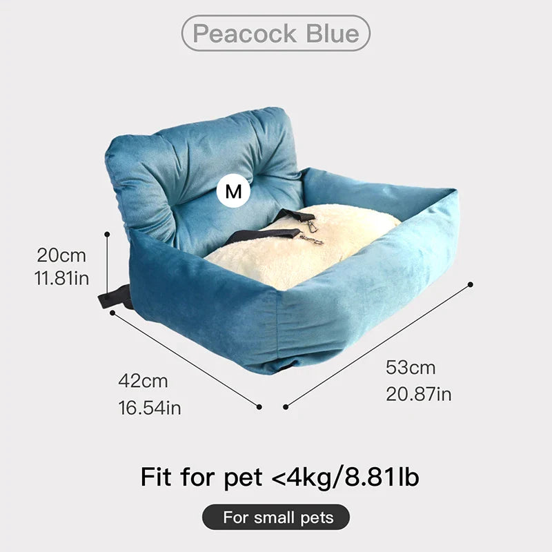 Dog Car Seat Bag Short Plush Detachable Pet Travel Backpack Pet Handbag Carrier Bag Lightweight Cat Foldable Dog Bag