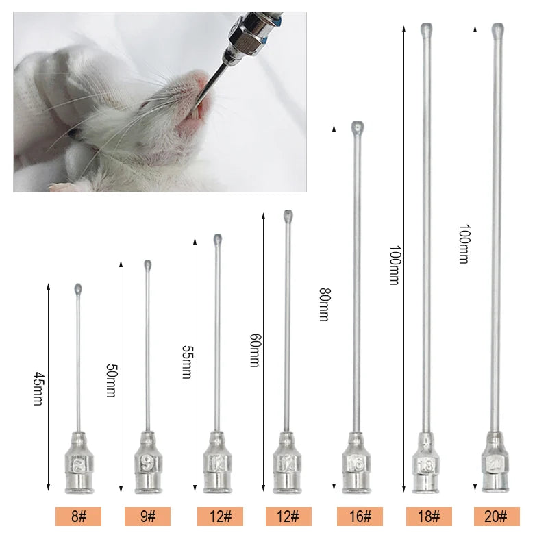 1Pcs Birds Feeding Syringe Tube Nozzle Rats and Mice/Parrots/Birds/Poultry/Pets Elbow Gavage Needles Gastric lavage needle