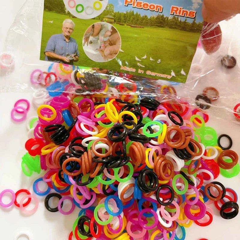 100PCS Pigeon Foot Rubber Ring Colorful Elastic Identification Rings for Carrier Pigeon Racing Pigeons Bird Appliances 8mm