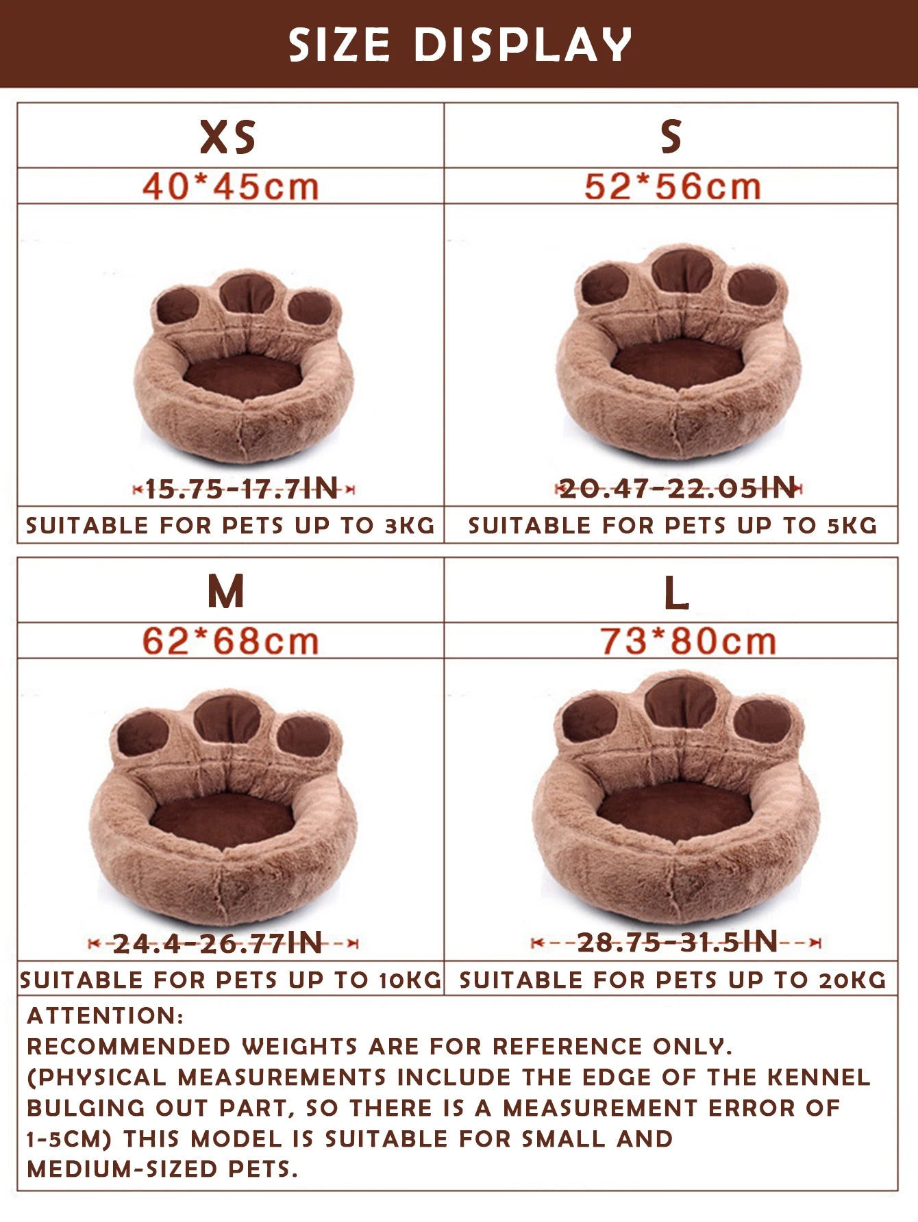 Super Soft Pet Nest for Large Medium Small Dogs Cats in All Seasons Removable Water Washing Dog Kennel Bear Paw Safety Pets Pad