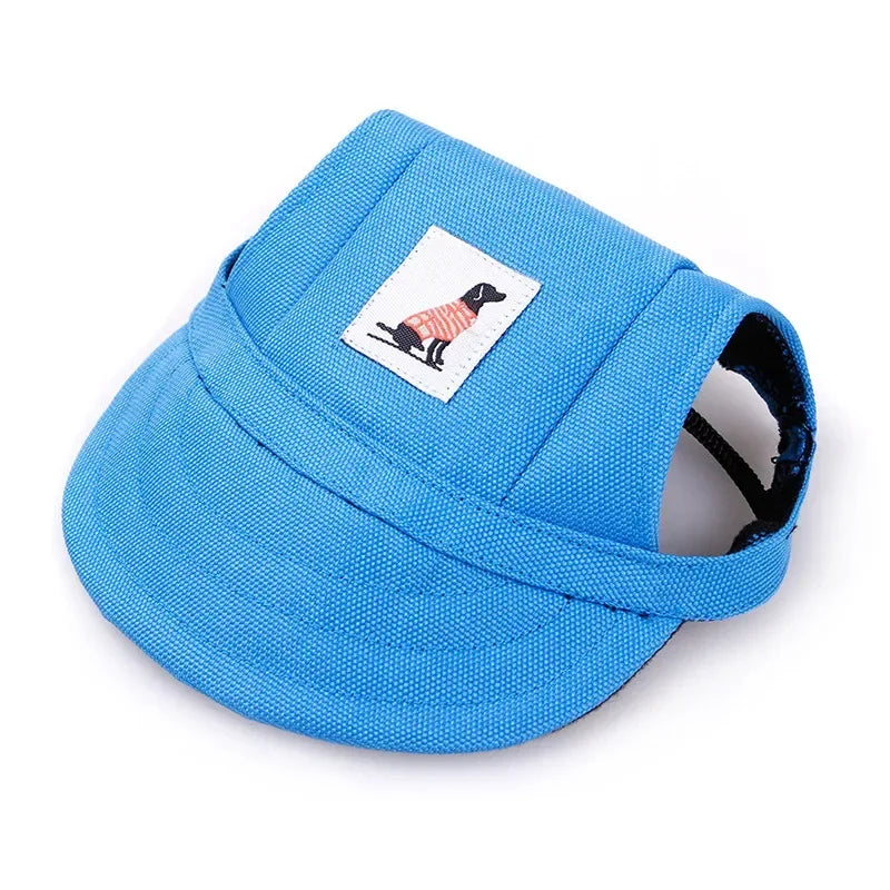 Dog Baseball Cap Hat with Neck Strap Adjustable Comfortable Ear Holes for Small Medium Large Dogs in Ourdoor Sun Protection