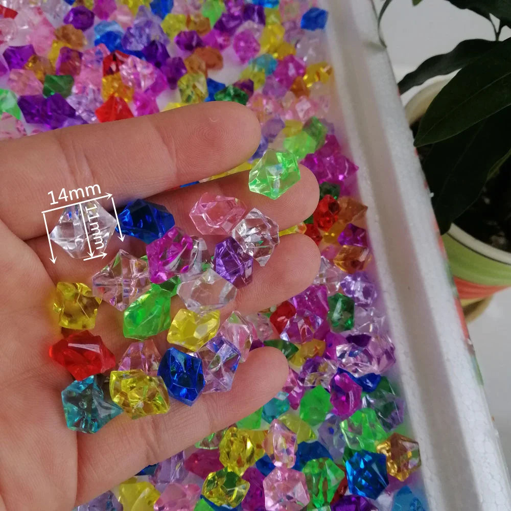 Camal 50/100/200Pcs 11x14mm Aquarium Acrylic Tiny Stones Ice Cubes Decor Vase Filler Pebble Fish Tank Home Ornament Landscape
