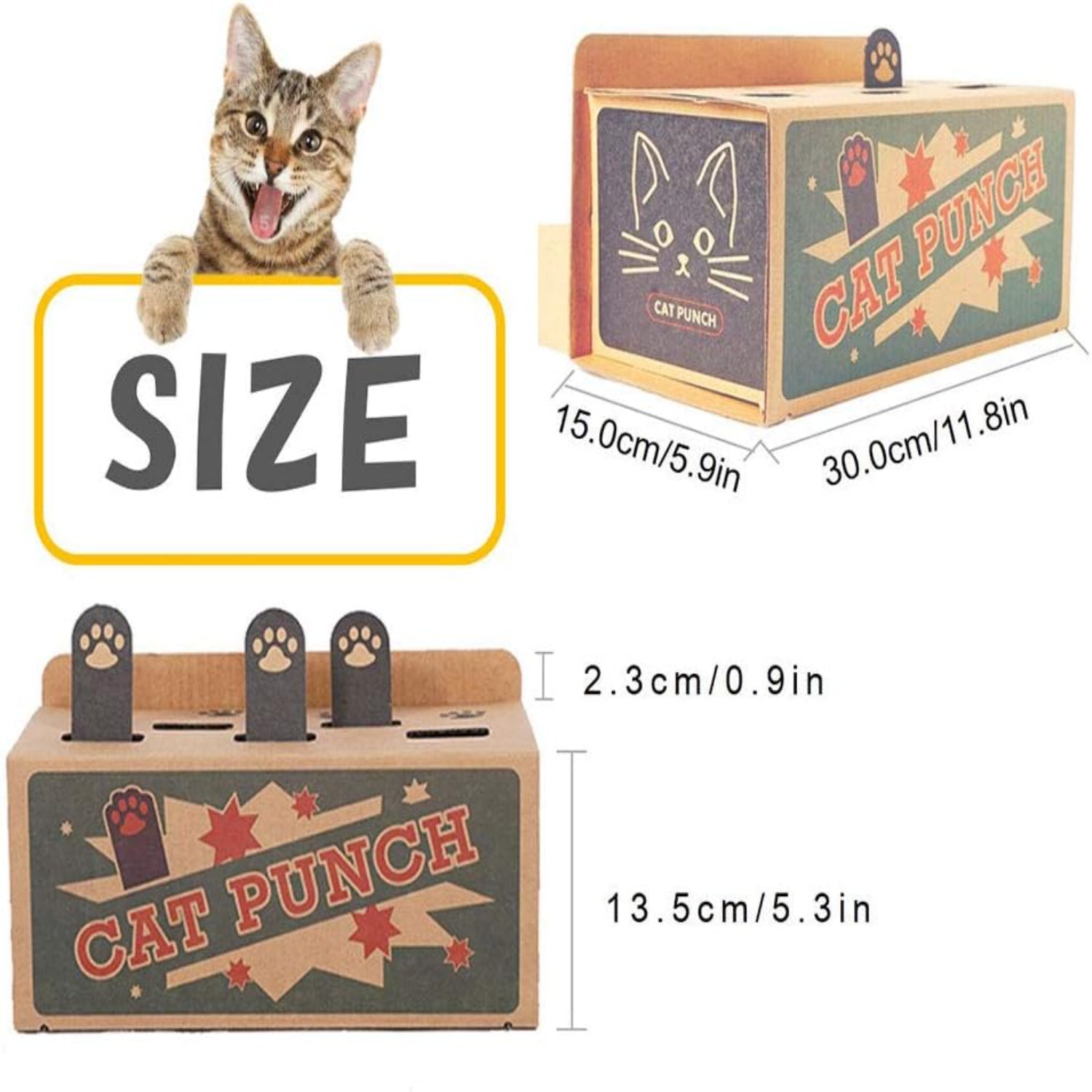Yamyidar Pet Cat Toy, Interactive Cat Hunt Training Cat Teaser Box Puzzle Toy  Game for Cat, Whack-A-Mole
