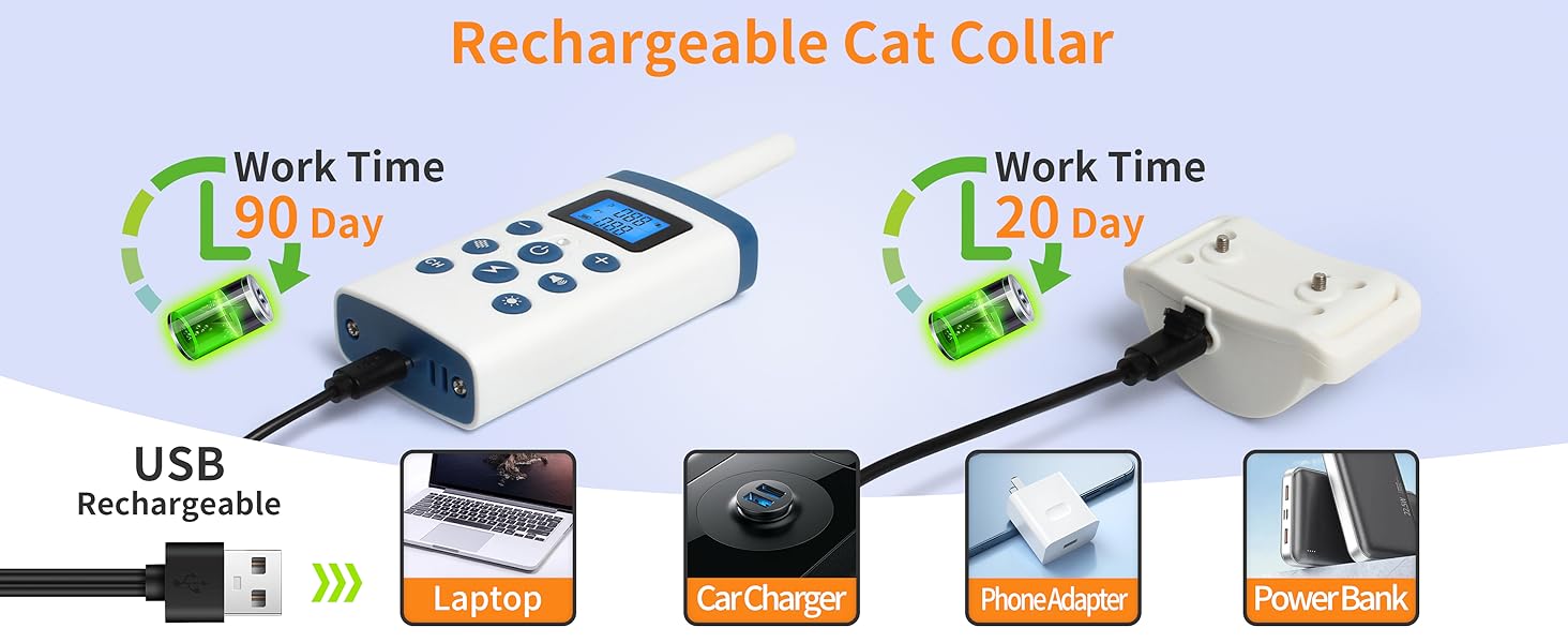PaiPaitek Cat Shock Collar with Remote,Cat Training Collar with Auto Anti-Meow,Beep,Vibration,Safety Shock 4 Modes,Rechargeable
