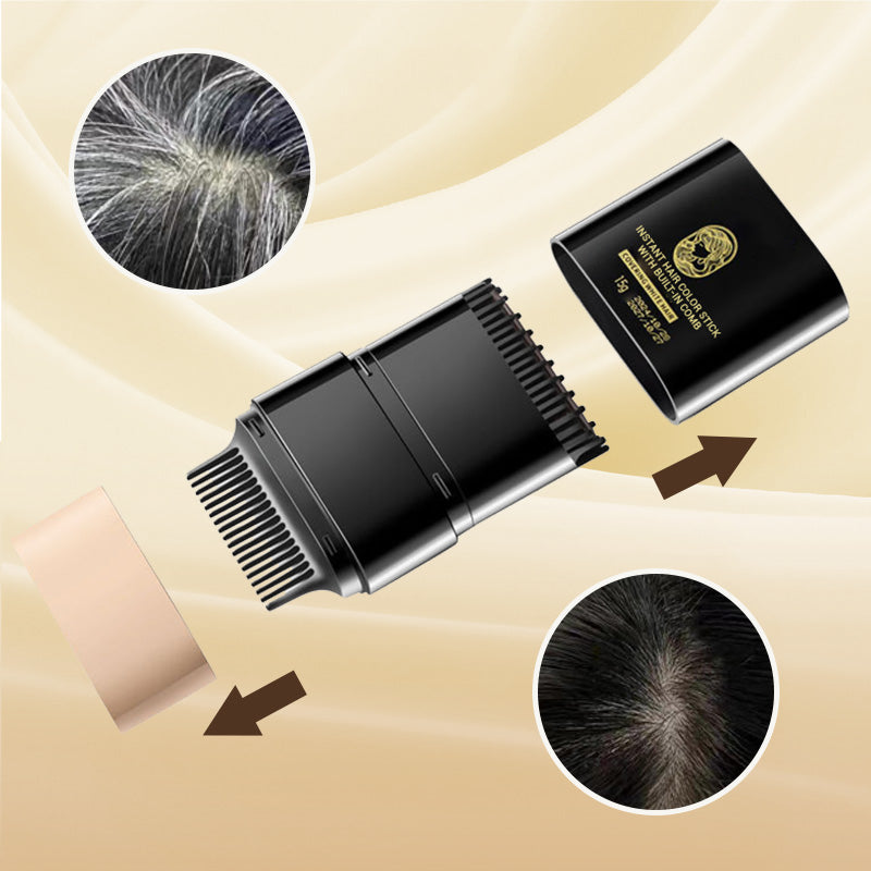 Instant Hair Color Stick with Built-In Comb Long Lasting Temporary Hair Coloring Covered White Hairs Hairline water Washable